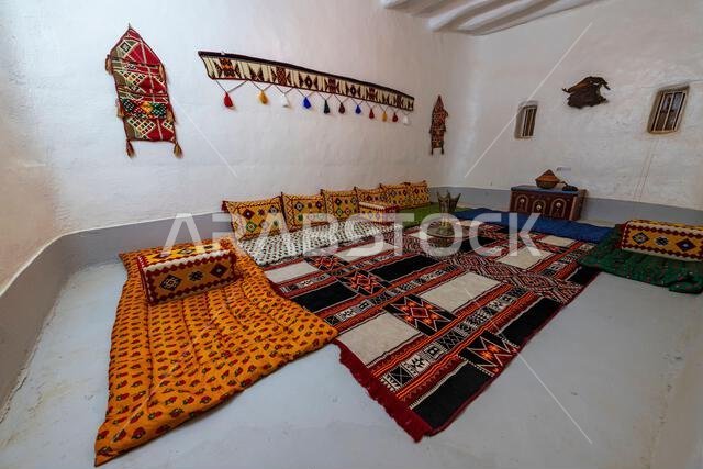 Traditional interior in the Al-Aan Palace, Najran, Kingdom of Saudi Arabia, Middle East