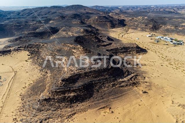 Aerials of the Bir Hima Rock Petroglyphs and Inscriptions, UNESCO World Heritage Site, Najran, Kingdom of Saudi Arabia, Middle East