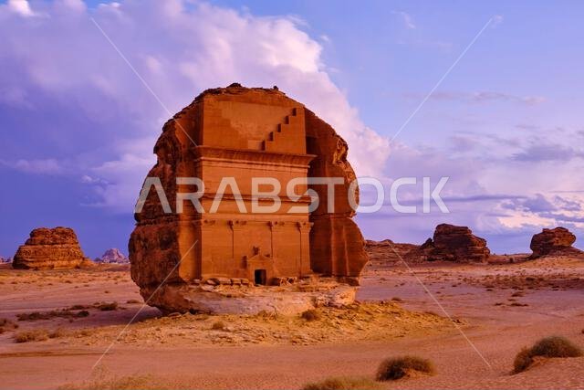 المملكة العربية السعودية، منطقة المدينة المنورة، العلا أو العلا، القبر النبطي في الحجر (مدائن صالح) الموقع الأثري، قبر لحيان أو قصر الفريد