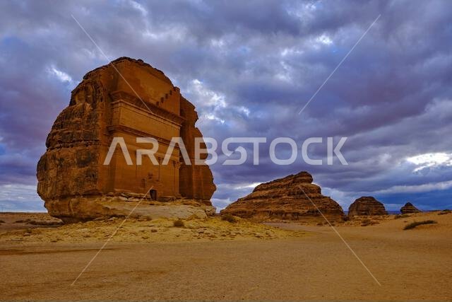 المملكة العربية السعودية، منطقة المدينة المنورة، العلا أو العلا، القبر النبطي في الحجر (مدائن صالح) الموقع الأثري، قبر لحيان أو قصر الفريد