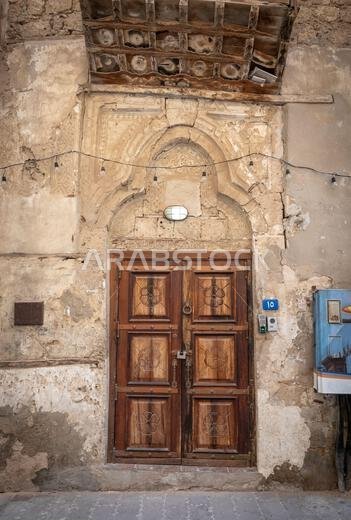 wooden door in old historic city of Jeddah in Saudi Arabia