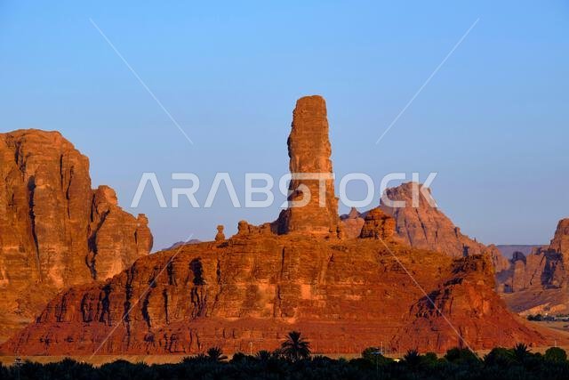 المملكة العربية السعودية، منطقة المدينة المنورة، العلا أو العلا، منظر طبيعي حول مدينة العلا، واحة