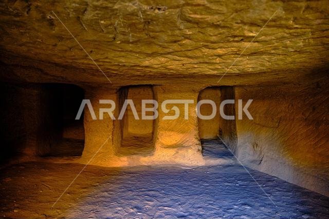 Saudi Arabia, Al Madinah Region, AlUla or Al Ula, Nabatean Tomb In Hegra (Madain Saleh) Archaeologic Site,  Jabal AlKhuraymat tomb