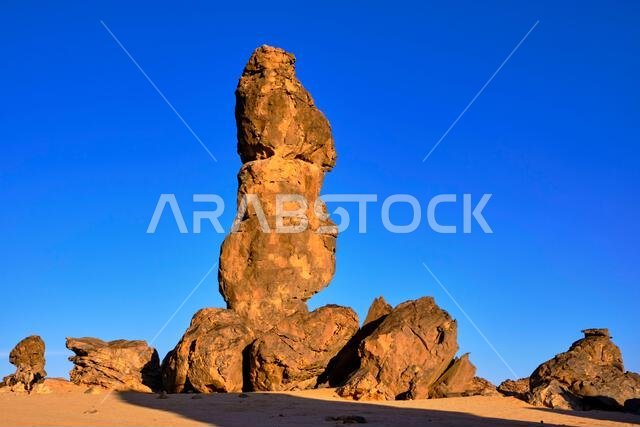 Saudi Arabia, Al Madinah Region, AlUla or Al Ula, landscape with needles rock