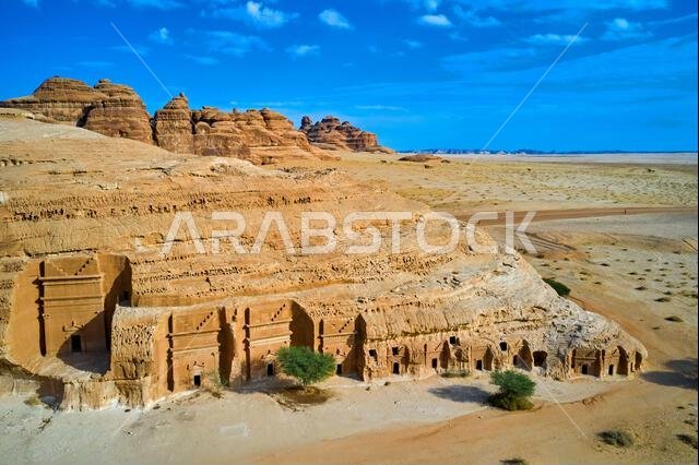 المملكة العربية السعودية، منطقة المدينة المنورة، العلا أو العلا، قبر النبطي في الحجر (مدائن صالح) الموقع الأثري، قبر جبل البنات