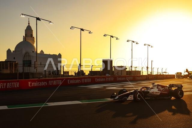 فالتيري بوتاس (فنلندا)، فريق ألفا روميو للفورمولا 1، سيارة C42. 25 مارس 2022، بطولة العالم للفورمولا 1، الجولة الثانية، جائزة السعودية الكبرى، جدة، المملكة العربية السعودية، يوم التجارب الحرة. حقوق الصورة محفوظة لـ: XPB/Press Association Images.