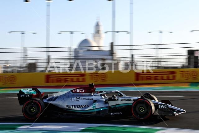 Lewis Hamilton (GBR) Mercedes AMG F1 W13. 25.03.2022 Formula 1 World Championship, Rd 2, Saudi Arabian Grand Prix, Jeddah, Saudi Arabia, Practice Day.  Photo credit should read: XPB/Press Association Images.