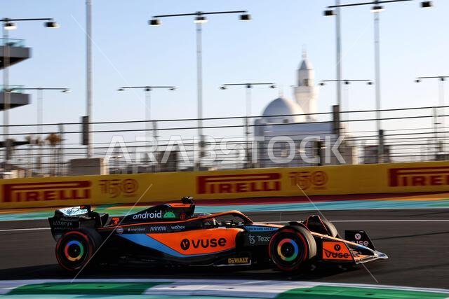 Daniel Ricciardo (AUS) McLaren MCL36. 25.03.2022 Formula 1 World Championship, Rd 2, Saudi Arabian Grand Prix, Jeddah, Saudi Arabia, Practice Day.  Photo credit should read: XPB/Press Association Images.