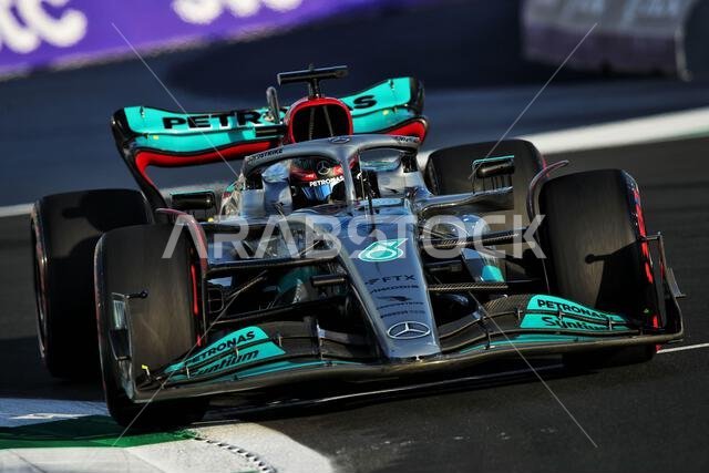 Jeddah, Saudi Arabia. 25th Mar, 2022. Jeddah, Saudi Arabia. 25th Mar, 2022. George Russell (GBR) Mercedes AMG F1 W13. Saudi Arabian Grand Prix, Friday 25th March 2022. Jeddah, Saudi Arabia. Credit: James Moy/Alamy Live News Credit: James Moy/Alamy Live News