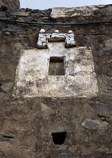 Window in a traditional village made of stones, Jizan Province, Faifa Mountains, Saudi Arabia Window in a traditional village made of stones, Jizan Province, Faifa Mountains, Saudi Arabia