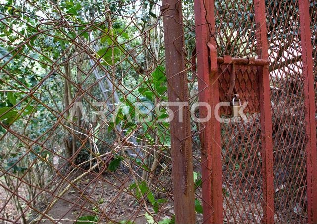 Al Kawbaa farm entrance locked, Jizan Province, Faifa Mountains, Saudi Arabia Al Kawbaa farm entrance locked, Jizan Province, Faifa Mountains, Saudi Arabia