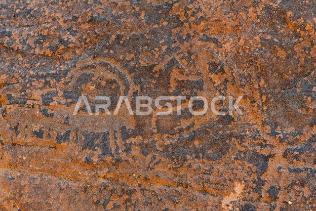 Rock Art in the Ha'il Region, UNESCO World Heritage Site, Jubbah, Kingdom of Saudi Arabia, Middle East
