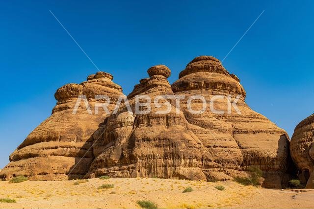 تكوين صخري جميل، مدائن صالح (الحِجر)، موقع تراث عالمي لليونسكو، العلا، المملكة العربية السعودية، الشرق الأوسط