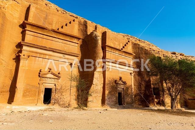 مقبرة صخرية، مدائن صالح (الحجر)، موقع تراث عالمي لليونسكو، العلا، المملكة العربية السعودية، الشرق الأوسط