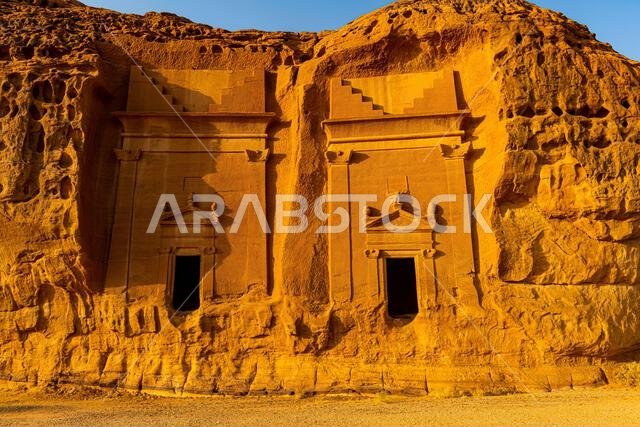 مقبرة صخرية، مدائن صالح (الحجر)، موقع تراث عالمي لليونسكو، العلا، المملكة العربية السعودية، الشرق الأوسط