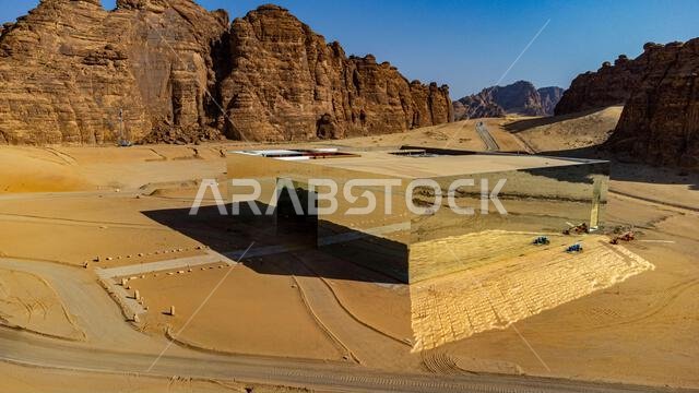 صورة جوية لقاعة مرايا للحفلات الموسيقية، العلا، المملكة العربية السعودية، الشرق الأوسط