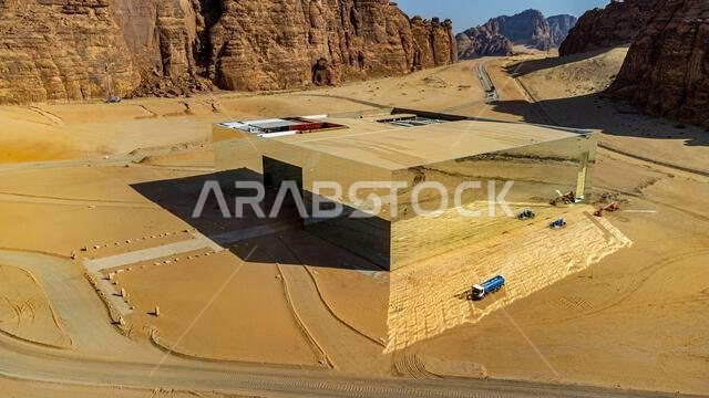صورة جوية لقاعة مرايا للحفلات الموسيقية، العلا، المملكة العربية السعودية، الشرق الأوسط
