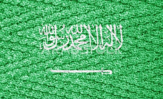 Flag on the knitted surface