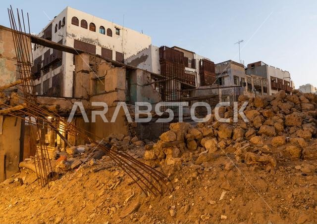 Restoration of an old house with wooden mashrabiyas in al-Balad quarter, Mecca province, Jeddah, Saudi Arabia