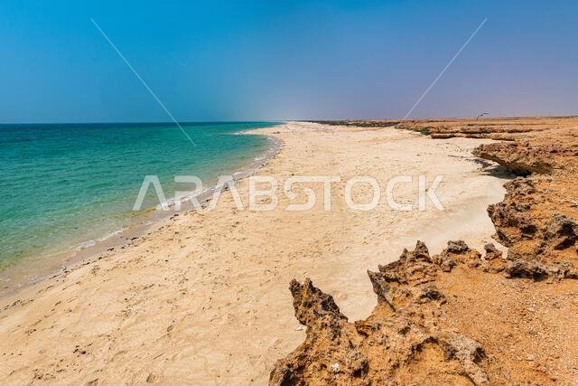 Long sandy beach, Farasan islands, Kingdom of Saudi Arabia, Middle East Long sandy beach, Farasan islands, Kingdom of Saudi Arabia, Middle East