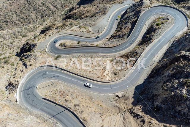 طريق جبل أبها المتعرج، المملكة العربية السعودية، الشرق الأوسط