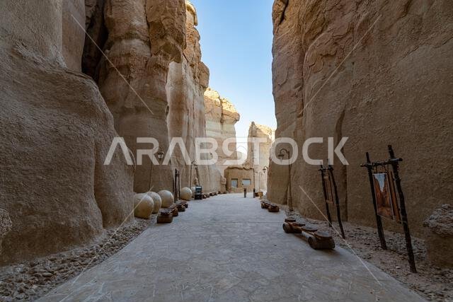 Entrance to the Al Qarah mountain, Al Ahsa (Al Hasa) Oasis, UNESCO World Heritage Site, Hofuf, Kingdom of Saudi Arabia, Middle East