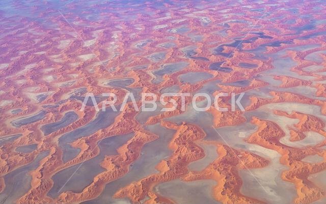 Aerial of the Rub al Khali, the Empty Quarter, Kingdom of Saudi Arabia, Middle East