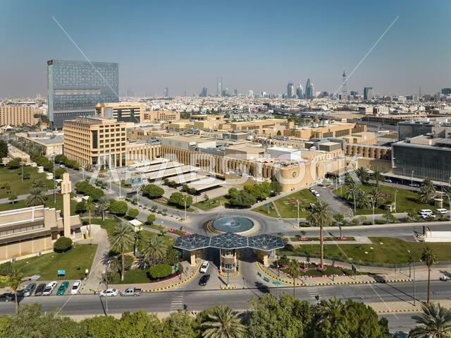An aerial view of a city Riyadh