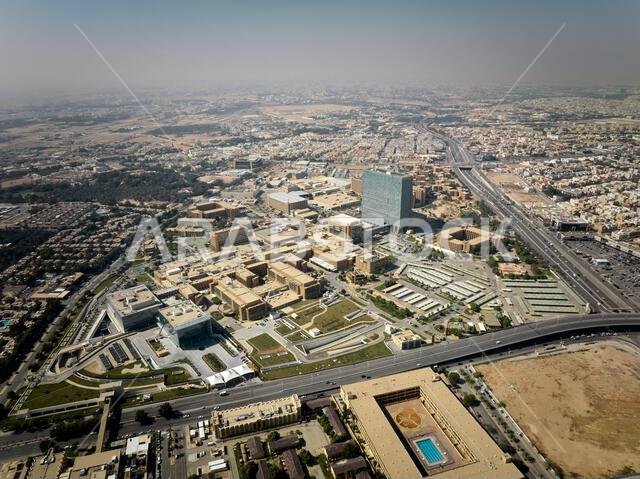 An aerial view of a city Riyadh