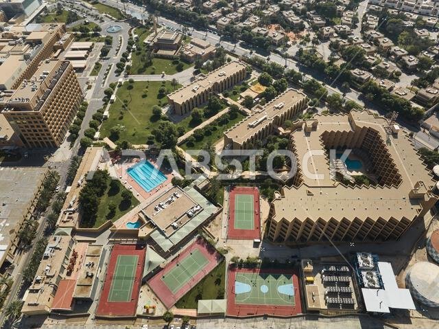 An aerial view of a city Riyadh