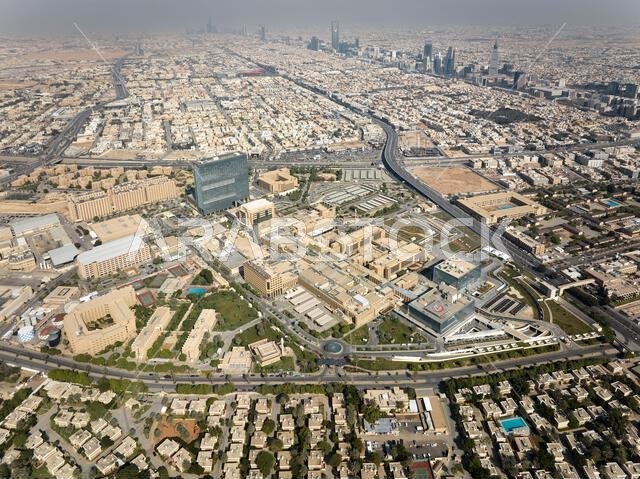 An aerial view of a city Riyadh