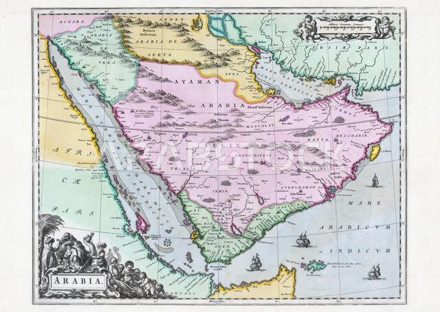 Map of Arabia Willem and Johannes Joan  Blaeu, ca 1660