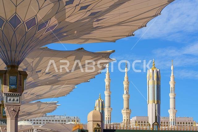 المدينة المنورة، المملكة العربية السعودية - 09 مارس 2023، المسجد النبوي الرئيسي المسجد النبوي، المدينة المنورة، المملكة العربية السعودية