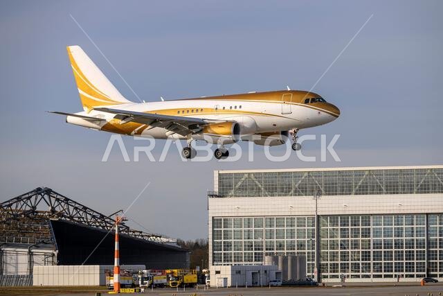 ميونخ، ألمانيا - 15 فبراير 2024: هبطت طائرة إيرباص A318-112 ACJ Elite التابعة لشركة الخطوط الجوية الوطنية، والتي تحمل رقم التسجيل VP-CKH، ضمن فعاليات مو