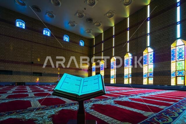 The Holy Quran inside the Mosque. Dammam Masjid, Saudi Arabia. dated 05-February-2024.