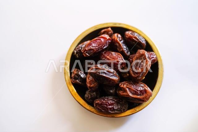Dry Dates fruits with copy space