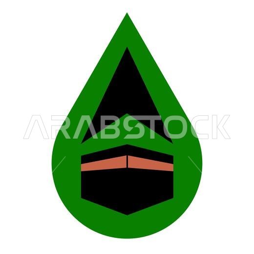 qibla muslim prayer direction badge used in various rooms or buildings to show the direction of Mecca