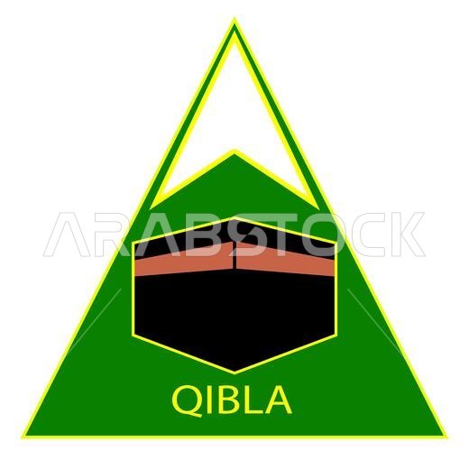 qibla muslim prayer direction badge used in various rooms or buildings to show the direction of Mecca