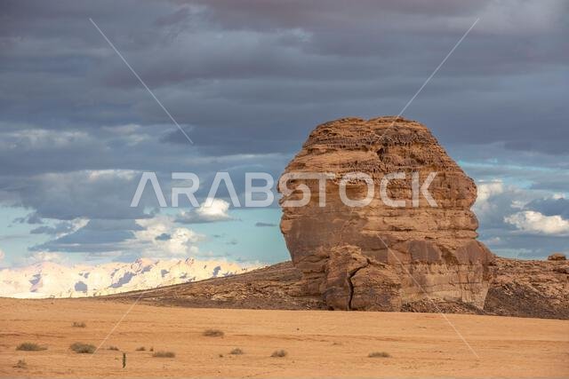 car driving in a landscape of Al Ula, KSA