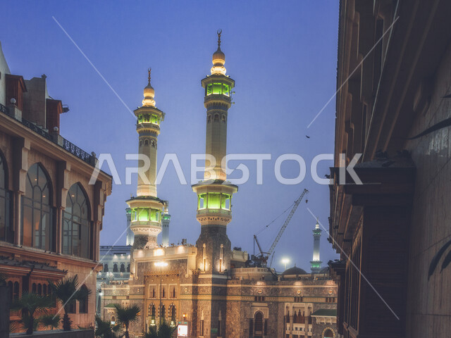  إطلاله رائعه لمآذن بيت الله الحرام في مكة المكرمه ,الفن الهندسي المعماري للمسجد الحرام في مكه المكرمه, أماكن اسلاميه مقدسه في المملكه العربيه السعوديه