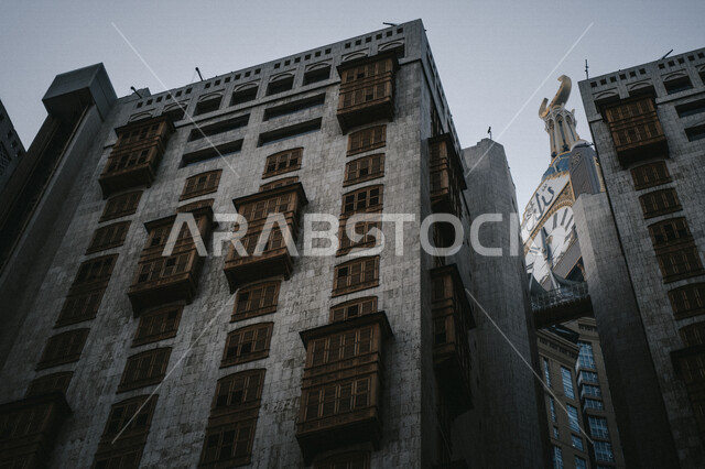 صوره مقربه لأبراج مكه المطله على الحرم المكي في مكه المكرمه, فنادق فاخره أمام الحرم المكي, التطور العمراني في مكه المكرمه, الفن الهندسي والعمراني لفنادق مكه