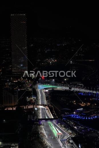 Max Verstappen (NLD) Red Bull Racing RB16B leads behind the Aston Martin FIA Safety Car. Saudi Arabian Grand Prix, Sunday 5th December 2021. Jeddah, Saudi Arabia.
