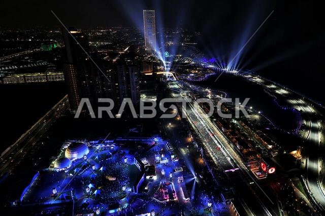 أجواء الحلبة - خط الانطلاق قبل بدء السباق. جائزة السعودية الكبرى، الأحد 5 ديسمبر 2021. جدة، المملكة العربية السعودية.