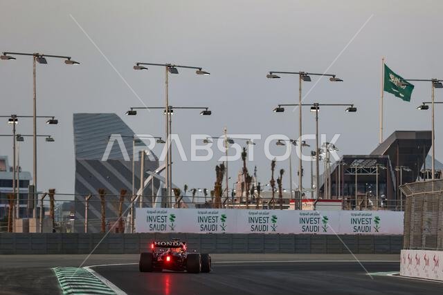 Max Verstappen (NLD) Red Bull Racing RB16B. 03.12.2021 Formula 1 World Championship, Rd 21, Saudi Arabian Grand Prix, Jeddah, Saudi Arabia, Practice Day.  Photo credit should read: XPB/Press Association Images.