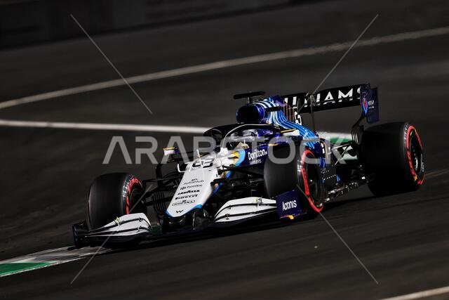 جورج راسل (بريطانيا) - سيارة ويليامز ريسينغ FW43B. سباق الجائزة الكبرى السعودي، السبت 4 ديسمبر 2021. جدة، المملكة العربية السعودية. حقوق الصورة: جيمس موي/ألامي لايف نيوز