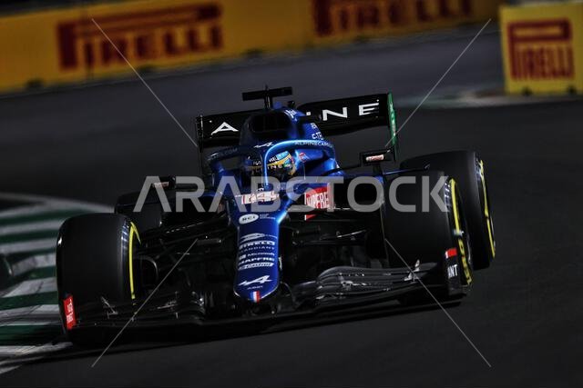 Fernando Alonso (ESP) Alpine F1 Team A521. Saudi Arabian Grand Prix, Saturday 4th December 2021. Jeddah, Saudi Arabia. Credit: James Moy/Alamy Live News
