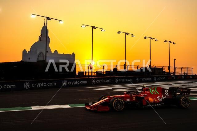 كارلوس ساينز جونيور (إسبانيا) فيراري SF-21. 4 ديسمبر 2021. بطولة العالم للفورمولا 1، الجولة 21، جائزة السعودية الكبرى، جدة، المملكة العربية السعودية، يوم التصفيات. حقوق الصورة محفوظة لـ: XPB/Press Association Images.