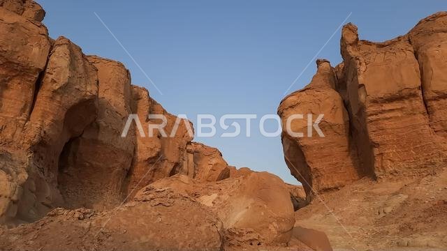 Beautiful view of the cliffs of Jabal Qara, Hofuf al Hasa, Saudi Arabia