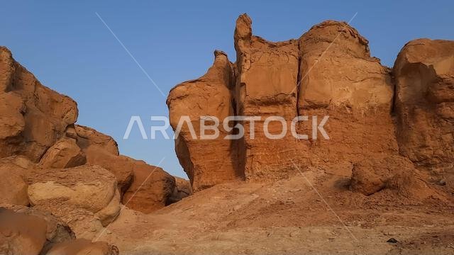 Beautiful view of the cliffs of Jabal Qara, Hofuf al Hasa, Saudi Arabia