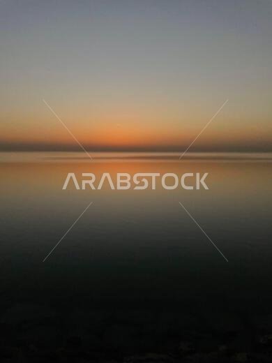 Vertical shot of the beautiful sunset colors. Saudi Arabia.